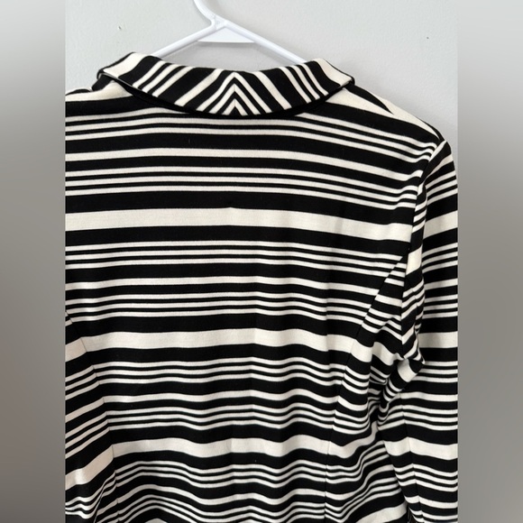 Loft Blazer Button Down Top Striped Black White Size M Soft Comfy Fancy - Picture 8 of 9